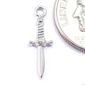 BVLA “Slasher Dagger” Hoop Charm in White Gold